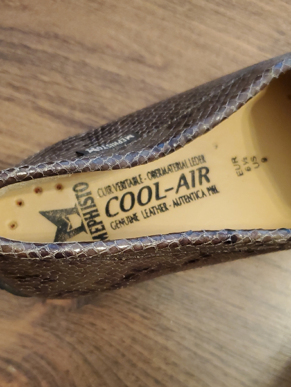 Mephisto Natala Brown Snake-Print Leather Bit Loafers Women's Sz 9 Like New - Picture 5 of 14